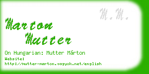 marton mutter business card