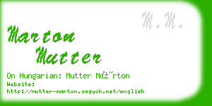 marton mutter business card